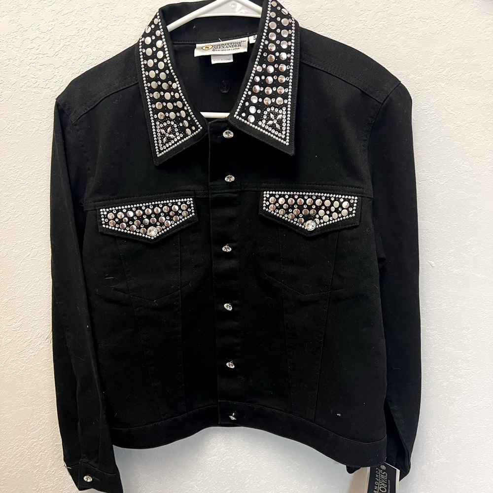 Christine Alexander Jean jacket with crystals NWT